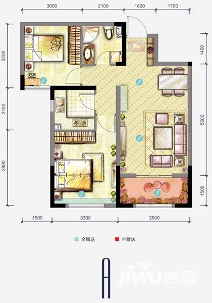 世茂倾城普通住宅75㎡户型图