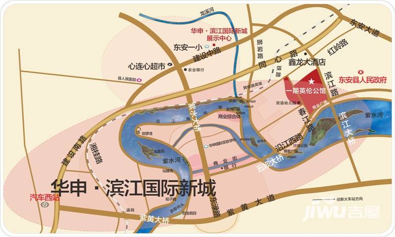华申滨江国际新城位置交通图