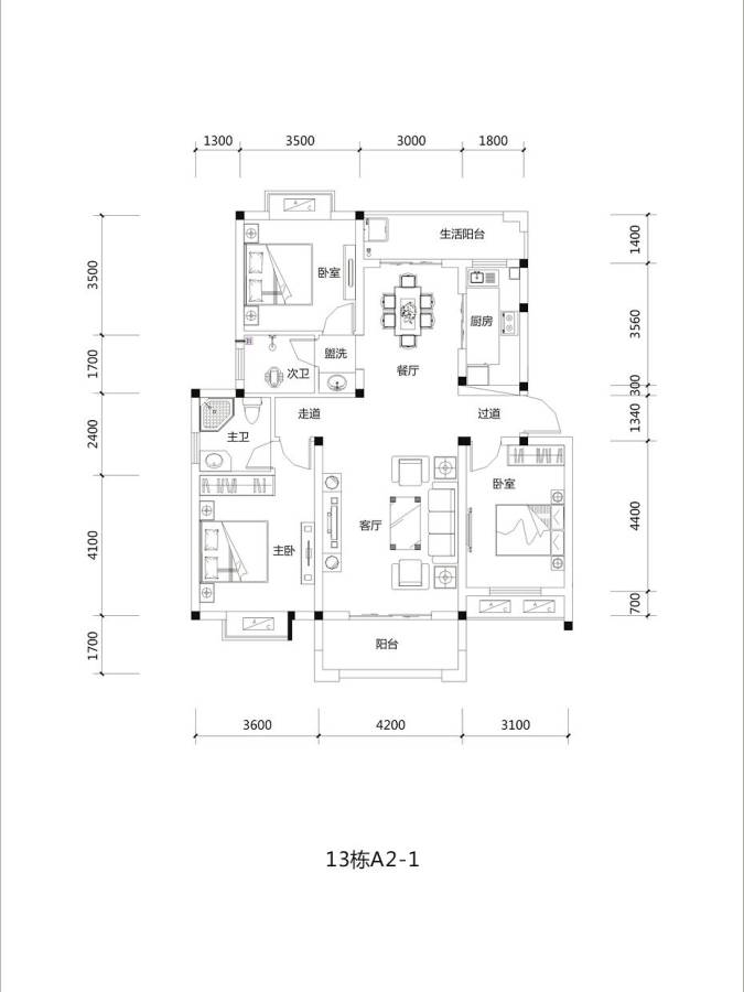 双龙幸福城普通住宅2014.4㎡户型图