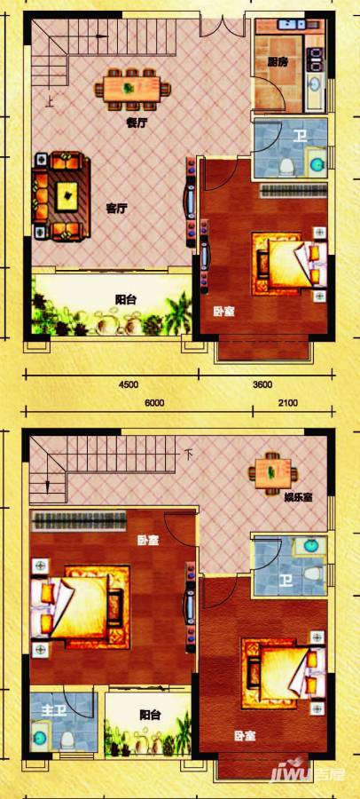 滨江豪园新城3室3厅3卫161.8㎡户型图