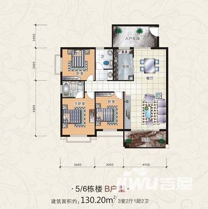 熙园壹号3室2厅2卫130.2㎡户型图